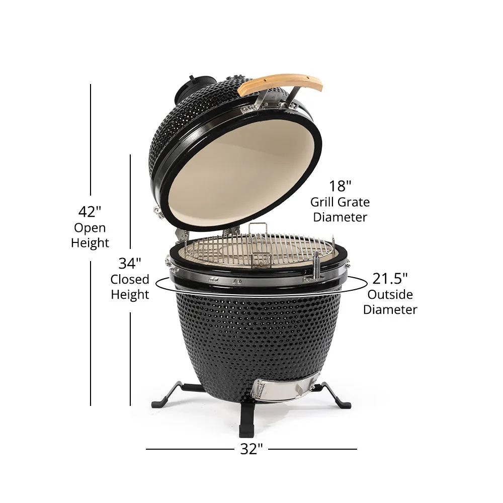 18" Kamado Grill with Grade A Teak Table