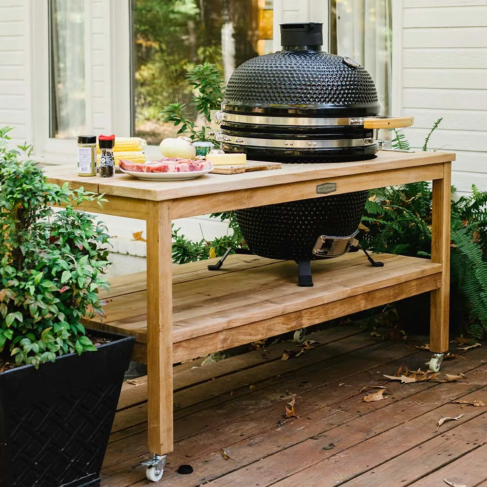 18" Kamado Grill with Grade A Teak Table