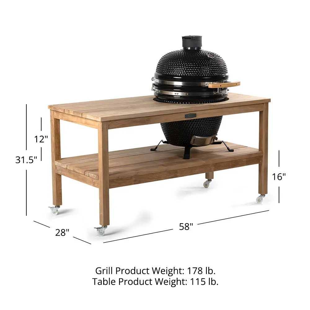 18" Kamado Grill with Grade A Teak Table