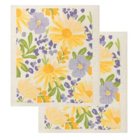 2-Pack Watercolor Blooms Swedish Sponge Cloths 23156