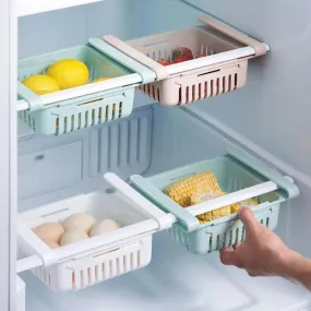 2175  EXPANDABLE ADJUSTABLE MULTIPURPOSE FRIDGE STORAGE BASKET ( 2 pc )