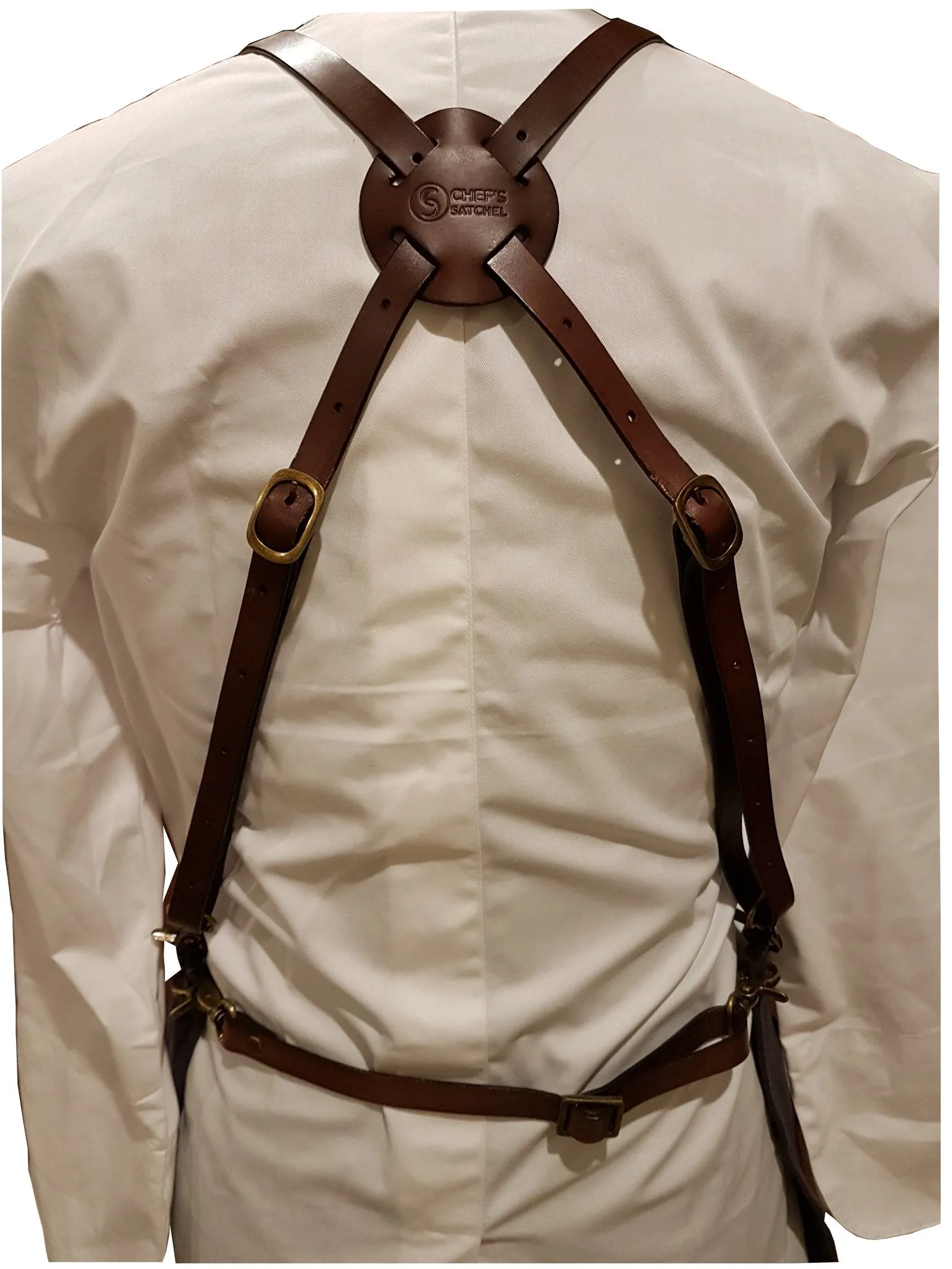 Chef's Satchel LEATHER STRAP WAXED CANVAS APRONS - Khaki