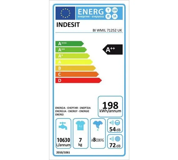 Indesit BIWMIL71252 Integrated 7Kg Washing Machine with 1200 rpm