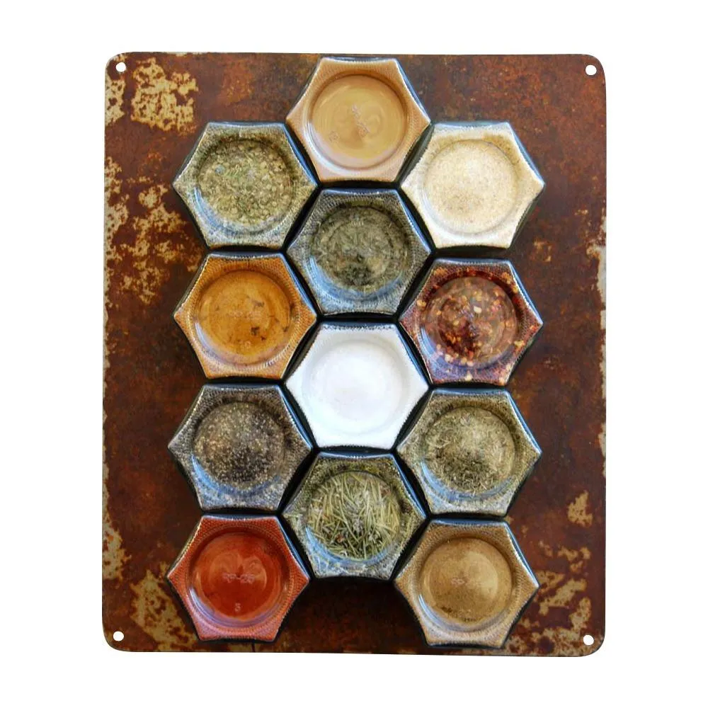 Rustic Wall Spice Rack - Your Choice of 12 Organic Seasonings