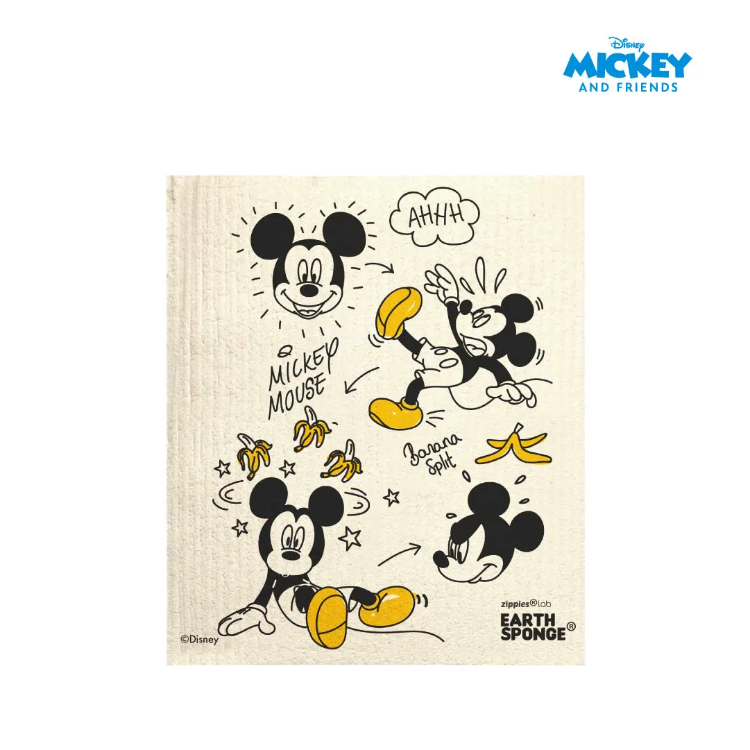 Zippies Disney Mickey and Friends Earth Sponge Reusable Cloth Towel 4's